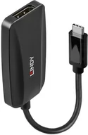 Złącza, przejściówki, adaptery - Kabel adapter Lindy USB Type-C - DisplayPort 1.4 M/M 0.13 m Black (4002888433372) - miniaturka - grafika 1