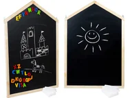 Tablice i flipcharty - Drewniana Duża TABLICA Kredowa Magnetyczna DOMEK Do Zawieszenia Kreda - miniaturka - grafika 1