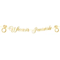 Wieczór panieński i kawalerski - Baner Wieczór panieński, złoty napis 150 cm - miniaturka - grafika 1