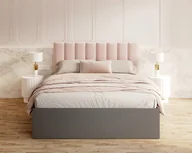 Łóżka - Łóżko do sypialni GRENADA szare z pojemnikiem i stelażem podnoszonym - 90x200 - TRINITY - Pudrowy róż - miniaturka - grafika 1