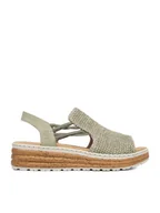Sandały damskie - Rieker Sandały CEO-62741-52 Zielony - miniaturka - grafika 1