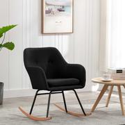 Fotele - vidaXL Fotel bujany, czarny, tapicerowany tkaniną - miniaturka - grafika 1