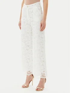 ARTIGLI Spodnie materiałowe ACPA000739 Biały Regular Fit - Spodnie damskie - miniaturka - grafika 1