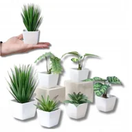 Sztuczne kwiaty - Zestaw Sztucznych Roslin w Doniczkach Dekoracyjne Rosliny Ozdobne Kwiatki - miniaturka - grafika 1