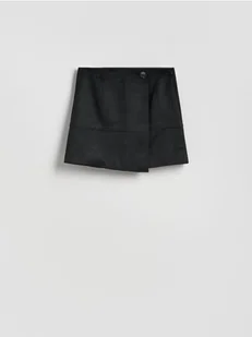 Reserved - Spódnica mini z imitacji zamszu - czarny - Spódnice - miniaturka - grafika 1