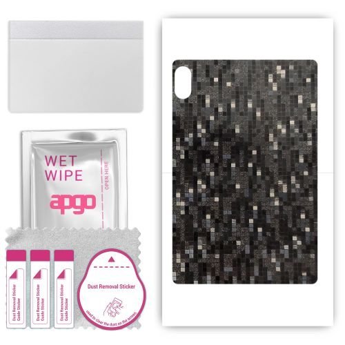 folia naklejka skórka strukturalna na TYŁ do Doogee T10 Plus - Carbon Pixel Czarny - apgo SKINS