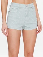 Spodenki damskie - Guess Szorty jeansowe Lella W3GD49 WF5V3 Zielony Relaxed Fit - miniaturka - grafika 1