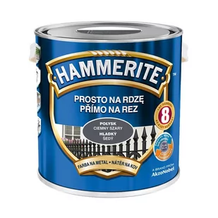 Akzo Nobel Farba Hammerite Prosto Na Rdzę ciemny szary połysk 2,5l - Emalie - miniaturka - grafika 1