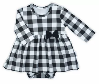 Sukienki i spódniczki dla dziewczynek - Sukienko-body niemowlęce wyprawka z długim rękawem ''Bunny '' Nicol - 86 - grafika 1
