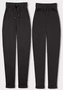 Spodnie damskie - Spodnie damskie dzianinowe typu chino grafitowe (3589.10X) - FEEL GOOD - miniaturka - grafika 1