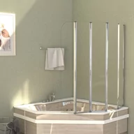 Kabiny prysznicowe - vidaXL Parawan na wannę, 120 x 140 cm, szkło hartowane, przezroczyste - miniaturka - grafika 1