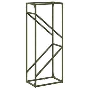vidaXL Stojak na drewno opałowe, oliwkowo-zielony, 40x25x100 cm - Wózki magazynowe - miniaturka - grafika 1
