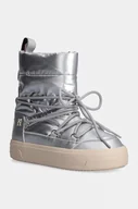 Śniegowce damskie - Tommy Hilfiger śniegowce LACE-UP METALLIC SNOWBOOT kolor srebrny FW0FW08442 - miniaturka - grafika 1