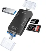 Czytniki kart pamięci - RoGer OTG USB-C/USB/microUSB Cardreader TF / SD + USB 2.0 4752168140857 - miniaturka - grafika 1