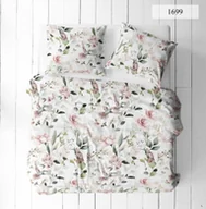 Pościel - Pościel bawełniana 160x200 biała z kolibrami i różowymi akwarelowymi kwiatami - miniaturka - grafika 1