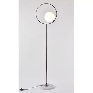 MCODO Lampa podłogowa Bella z marmurową podstawą czarna chromowana w stylu glamour F83022-black - Lampy stojące - miniaturka - grafika 1