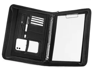 SKÓRZANA TECZKA NA DOKUMENTY BIWUAR SOLOME LW0A A4 SZARA - Teczki i aktówki - miniaturka - grafika 1