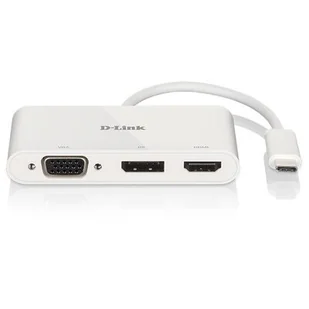 D-Link Adapter USB-C/HDMI/VGA/DisplayPort DUBV310 - Adaptery i przejściówki - miniaturka - grafika 1