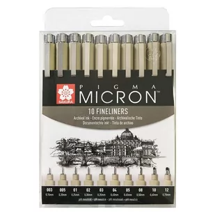 Zestaw Pigma Micron 10 Grubości Sakura - Dekoratorstwo - miniaturka - grafika 1