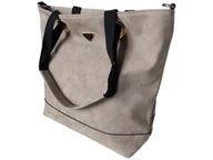 Torebki damskie - Torebka Damska Shopper Z Przegrodą Duża Szara Praktyczna Torba Na Ramię - miniaturka - grafika 1