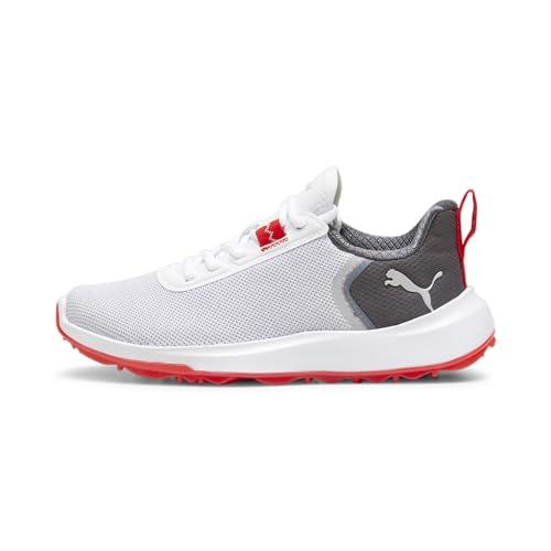 PUMA Chłopięce buty golfowe Fusion Crush Sport Jr, Puma Biały ciemny węgiel, 38 EU