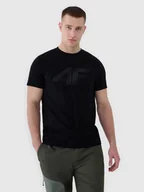 Koszulki męskie - 4F Koszulka męska 100% bawełna 4FWMM00TTSHM2257-20S Czarny Roz. 2XL - miniaturka - grafika 1