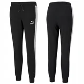 Dresy damskie - SPODNIE DRESOWE damskie PUMA sportowe bawełniane ICONIC T7 czarne L - miniaturka - grafika 1