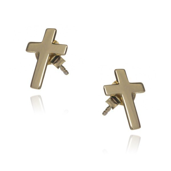 ankabizuteria.pl Kolczyki krzyżyki srebrne pozłacane