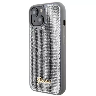 Guess GUHCP15SPSFDGSS iPhone 15 6.1" srebrny/silver hardcase Sequin Script Metal - Etui i futerały do telefonów - miniaturka - grafika 2