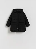Kombinezony dla dzieci - Reserved - Ocieplana parka z kapturem - czarny - miniaturka - grafika 1