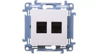 Gniazdka elektryczne - Kontakt Simon Gniazdo komputerowe podwójne RJ45 kategoria 5e (moduł); białe C52. - miniaturka - grafika 1