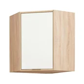 Szafki kuchenne - Szafka wisząca narożna, Vanessa, 60x30x72 cm, biel, dąb sonoma, połysk - miniaturka - grafika 1