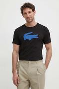 Koszulki męskie - Lacoste t-shirt męski kolor czarny - miniaturka - grafika 1