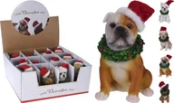 Ozdoby bożonarodzeniowe - Figurka świąteczna piesek w czapce 13 cm 1szt - miniaturka - grafika 1