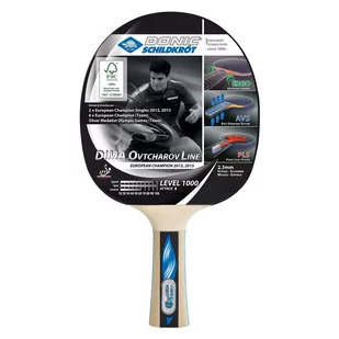 Donic Schildkröt Premium rakietka do tenisa stołowego DIMA OVTCHAROV 1000 FSC (2017), 754412 Table Tennis Racket, czarna, M 754412 - Tenis stołowy - miniaturka - grafika 1