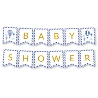 Baby shower i roczek - BANER napis BABY SHOWER - balony Girlanda - miniaturka - grafika 1