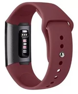 Akcesoria do smartwatchy - Opaska Pasek Bransoleta Softband Fitbit Charge 3 / 4 Bordowa - miniaturka - grafika 1