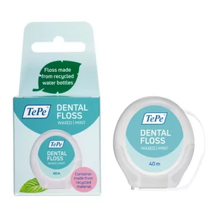 TePe Dental FLOSS 40m - woskowana, pęczniejąca nitka do zębów o smaku miętowym - Nici dentystyczne - miniaturka - grafika 1