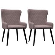 Krzesła - vidaXL Krzesła do jadalni, 2 szt., różowe, aksamit - miniaturka - grafika 1
