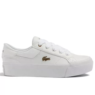 Buty Lacoste Ziane Platform Leather 745CFA0013-21G - białe - Buty sportowe damskie - miniaturka - grafika 1