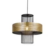 Lampy sufitowe - QAZQA Designerska lampa wisząca złota z czarnym 50cm - Tess - miniaturka - grafika 1