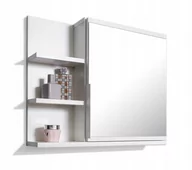 Szafki łazienkowe - DOMTECH Biała szafka z lustrem do łazienki lewa 5I-RW4B-F53H - miniaturka - grafika 1