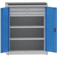 Pozostałe wyposażenie warsztatu - PARTNER B2B Metalowa szafa warsztatowa na narzędzia KOVONA, 2 półki, 1 szuflada, spawana, nośność 50 kg, 950 x 500 x 1170 mm 178594 - miniaturka - grafika 1