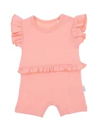 Kombinezony dla dzieci - Dziewczęcy rampers koralowy Nicol r.74 - miniaturka - grafika 1