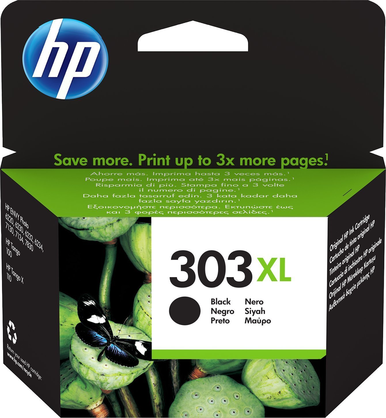 Tusz HP HP 303XL - 12 ml - High Yield - Black - Original - Ink Cartridge - for Envy Photo 62XX, Photo 71XX, Photo 78XX