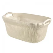 Kosze na bieliznę - Curver Kosz do przenoszenia prania Knit, kremowy - miniaturka - grafika 1