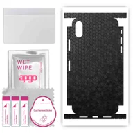 Szkła hartowane na telefon - Folia naklejka skórka strukturalna na TYŁ+BOKI do Apple iPhone XS -  Plaster Miodu Czarny - apgo SKINS - miniaturka - grafika 1