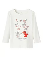 Bluzki dla niemowląt - NAME IT Baby Boys NMMTEIS LS TOP Box koszulka z długim rękawem, biała lyssum, rozmiar 86, White Alyssum, 86 - miniaturka - grafika 1