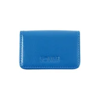 Portfele - Wizytownik Portfel skórzany SW39 – eleganckie etui na wizytówki z magnetycznym zapięciem, kolor niebieski - miniaturka - grafika 1
