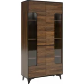 Witryny - Witryna W2D Frida Walnut Gała Meble Shirin Walnut, Shirin Walnut, Czarny - miniaturka - grafika 1